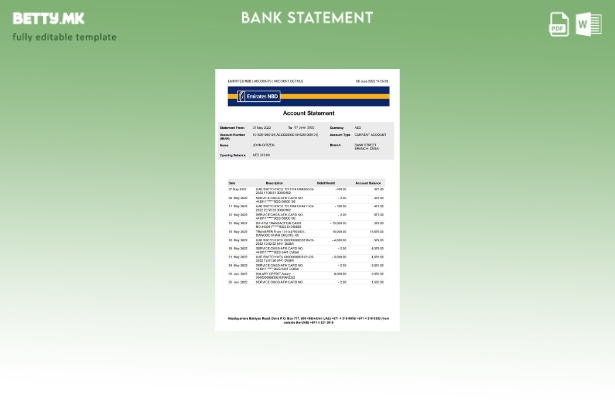 Модерен стил на Обединетите Арапски Емирати, Дубаи, Шаблон за збор за извод од б